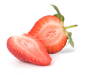 Image showing Halved strawberry isolated on white background