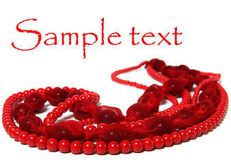 Image showing red beads isolated on white background