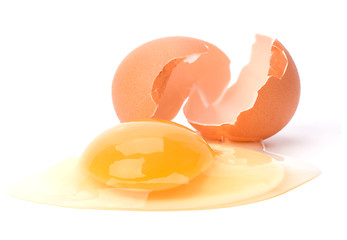 Image showing broken egg isolated on white background