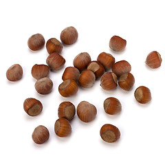 Image showing hazelnuts isolated on white background