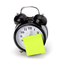 Image showing Alarm clock with sticky paper 