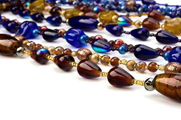 Image showing colourful beads background on white 