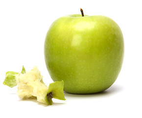 Image showing core of an apple isolated white background