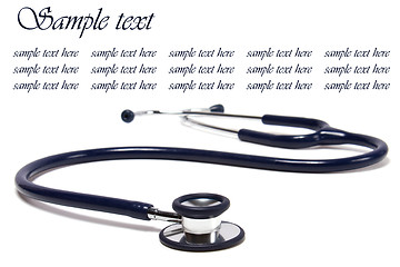 Image showing blue stethoscope isolated on white background