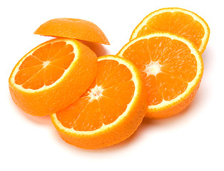 Image showing orange slices isolated on white background 