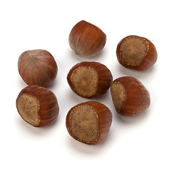 Image showing hazelnuts isolated on white background