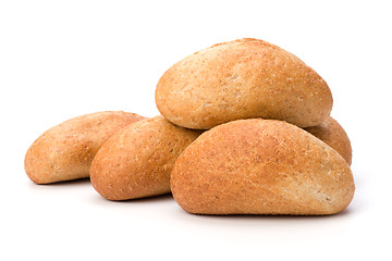 Image showing fresh warm rolls isolated on white background