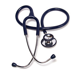 Image showing blue stethoscope isolated on white background