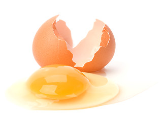 Image showing broken egg isolated on white background