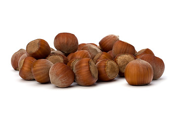 Image showing hazelnuts isolated on white background