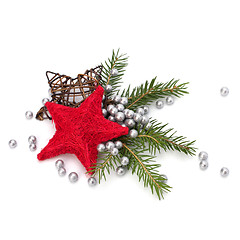 Image showing Christmas decoration isolated on white background