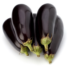 Image showing eggplants isolated on white background close up