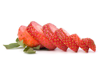 Image showing Sliced strawberry isolated on white background