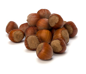 Image showing hazelnuts isolated on white background