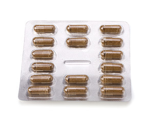 Image showing medical capsules isolated on white