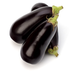 Image showing eggplants isolated on white background close up