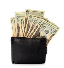 Image showing Money in leather  purse 