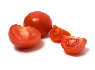 Image showing sliced tomato isolated on white