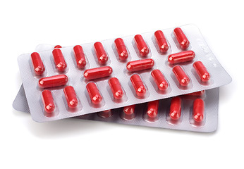 Image showing medical capsules isolated on white