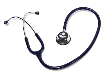 Image showing blue stethoscope isolated on white background