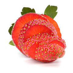 Image showing Sliced strawberry isolated on white background