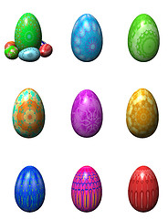 Image showing easter eggs isolated on the white