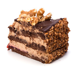 Image showing Slice of chocolate cream cake