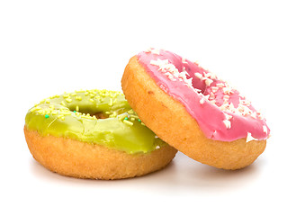 Image showing Delicious doughnuts isolated on white background 