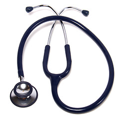 Image showing blue stethoscope isolated on white background