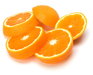 Image showing orange slices isolated on white background 