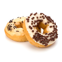 Image showing Delicious doughnuts isolated on white background 