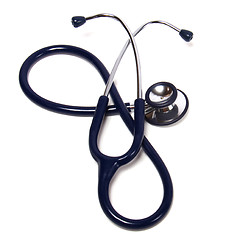 Image showing blue stethoscope isolated on white background