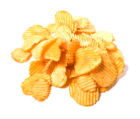 Image showing Potato chips isolated on white background 