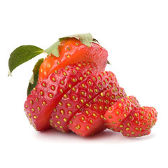 Image showing Sliced strawberry isolated on white background