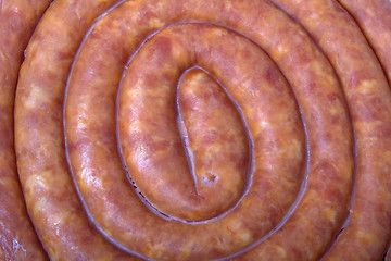 Image showing home sausage background closeup