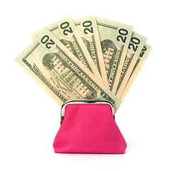 Image showing Glamour purse fill with money