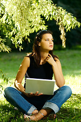 Image showing Woman with laptop