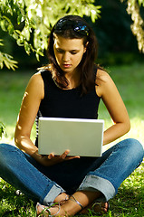 Image showing Woman with laptop