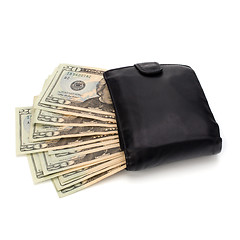 Image showing Money in leather  purse 