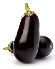 Image showing eggplants isolated on white background close up