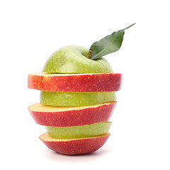 Image showing sliced apples isolated on white background