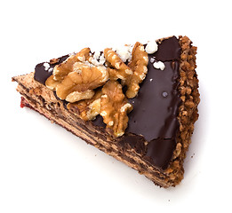 Image showing Slice of chocolate cream cake