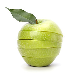 Image showing sliced apples isolated on white background