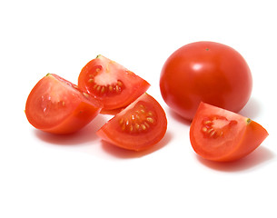 Image showing sliced tomato isolated on white