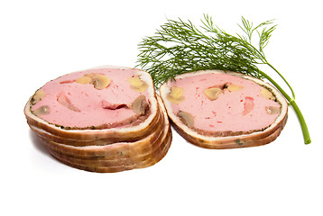 Image showing meat slices isolated on white 