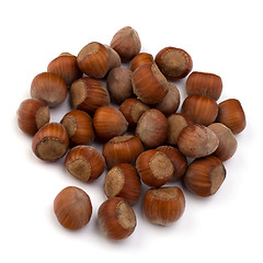 Image showing hazelnuts isolated on white background