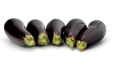 Image showing eggplants isolated on white background close up