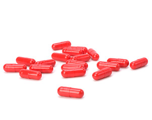 Image showing red capsules isolated on white background