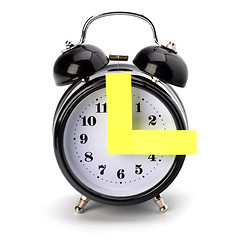 Image showing Alarm clock with sticky paper 