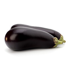 Image showing eggplants isolated on white background close up